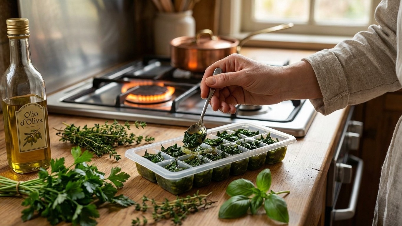 Je jetais mes herbes flétries jusqu'à ce que l'on me montre ce geste avec un bac à glaçons