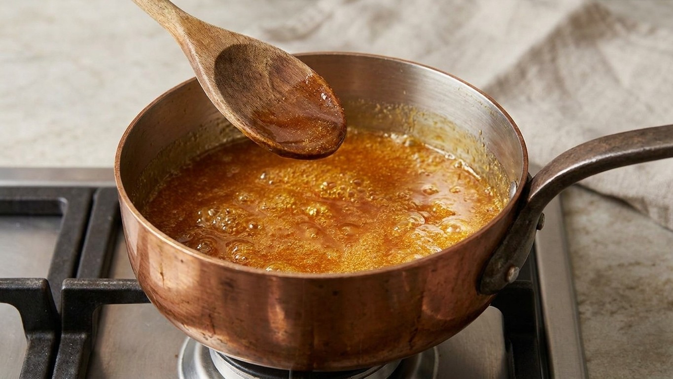 J'ai toujours remué mon caramel à la cuillère pendant la cuisson : la masse blanche au fond de la casserole ne redeviendra...