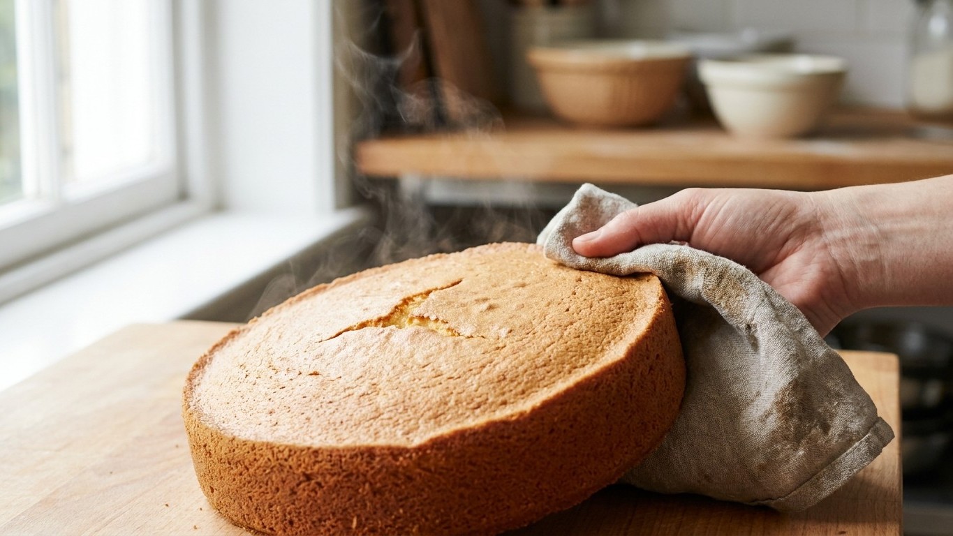 « Roule-le maintenant, pas après » : un vieux pâtissier a vu ma génoise craquée et n'a eu besoin que d'un torchon humide