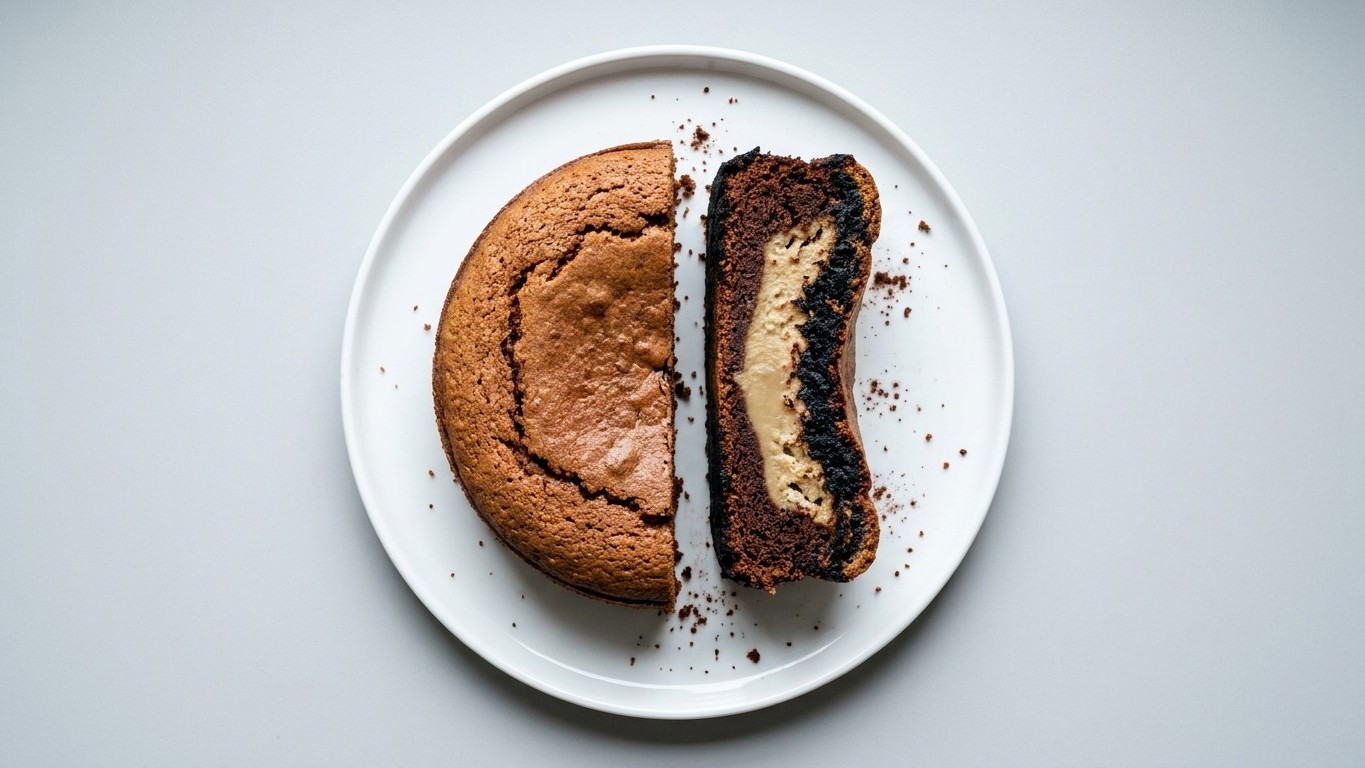 J'ai remplacé le sucre par du miel dans mon gâteau : à la sortie du four, la croûte était noire et le cœur encore cru