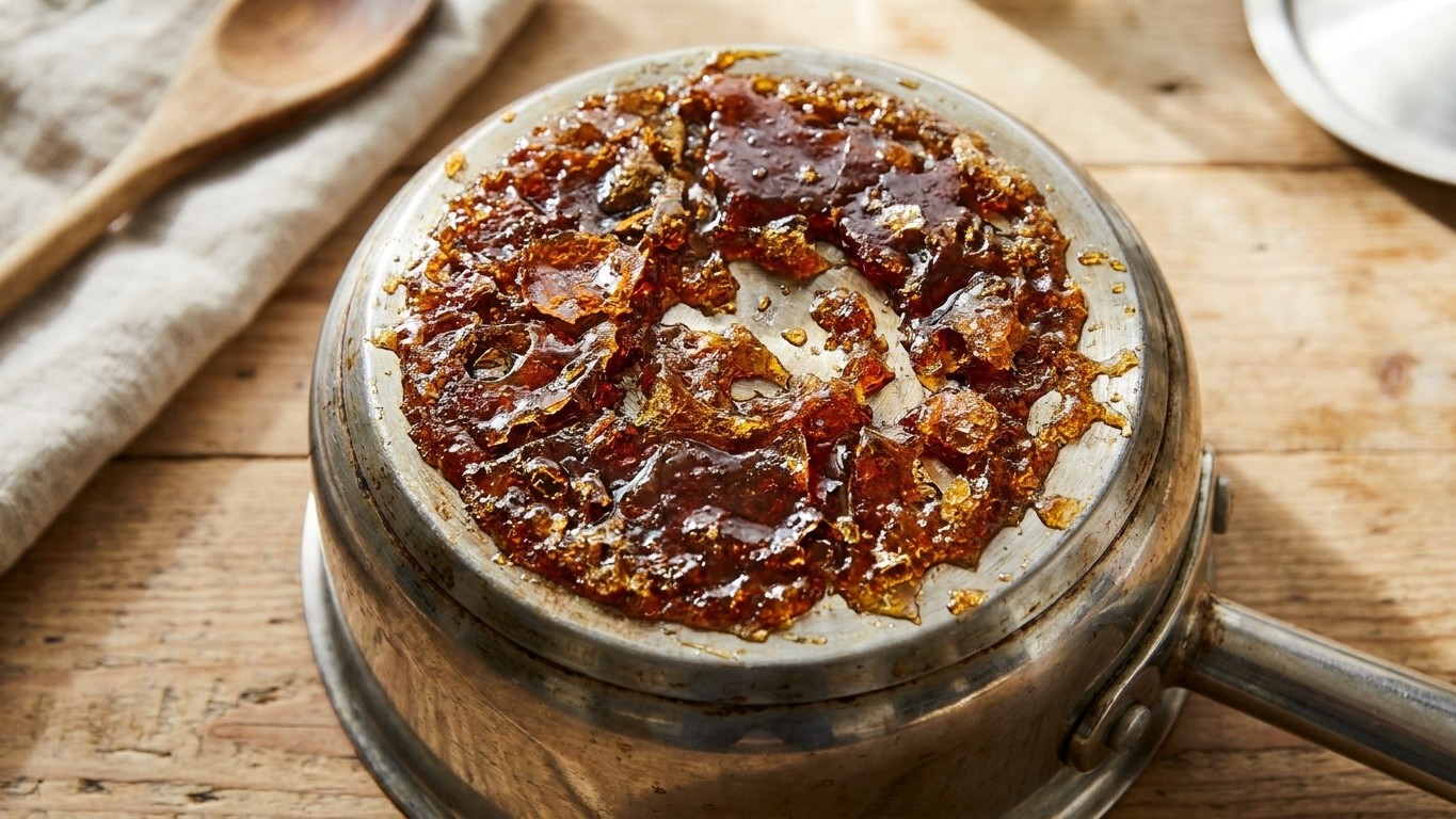 J'ai versé ma crème sortie du frigo dans le caramel à 170 °C : le sucre a figé en bloc dur au fond de la casserole