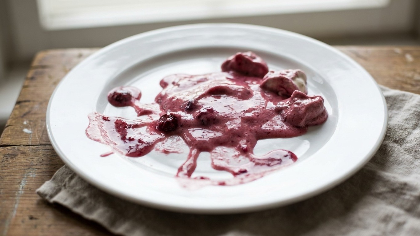 J'ai versé ma gélatine dans le coulis bouillant juste pour la dissoudre plus vite : au démoulage, l'entremets s'est étalé ...