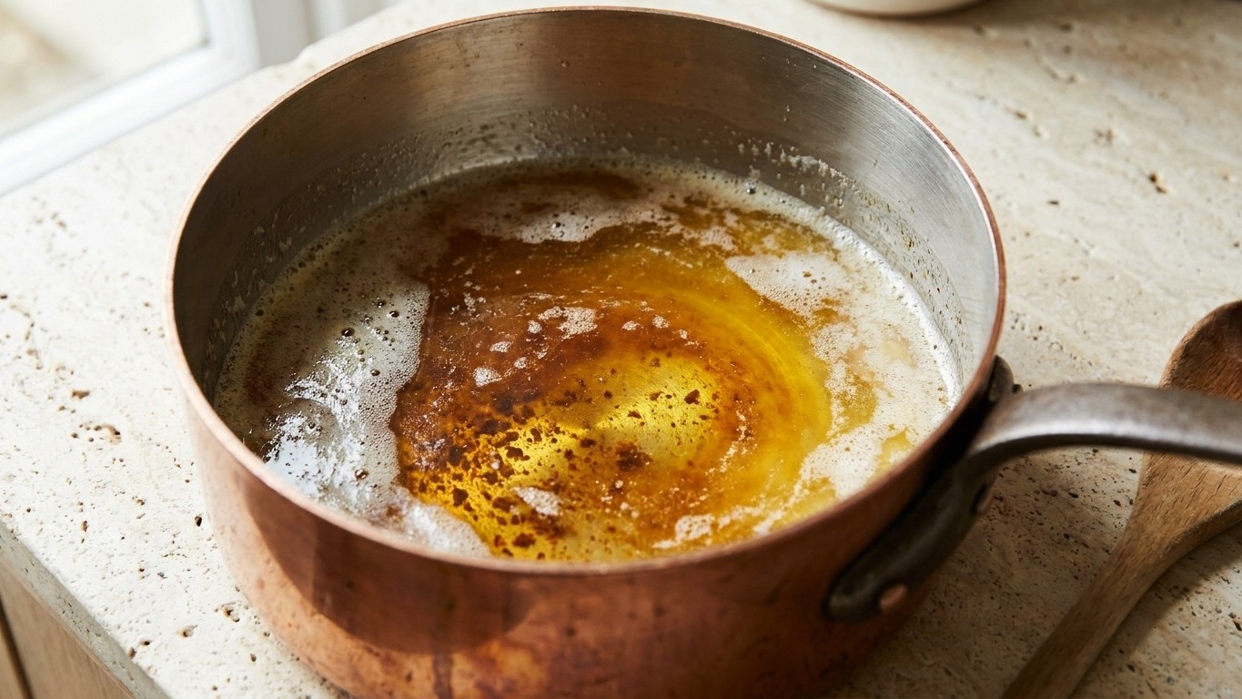 Ma voisine retire toujours sa casserole du feu avant que son beurre soit vraiment doré et ce n'est pas pour gagner du temps