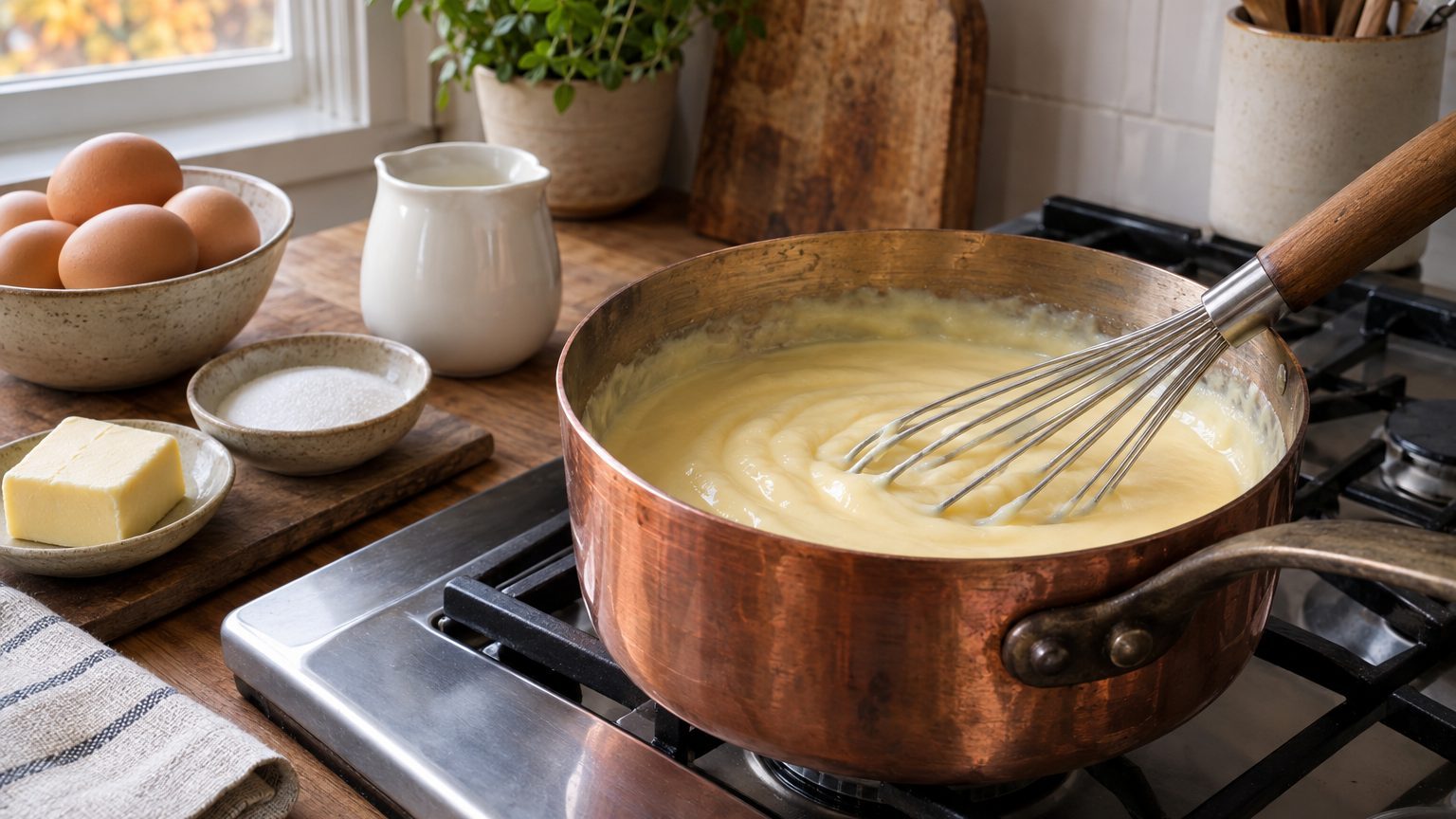 Pourquoi mon flan pâtissier ne prend pas : amidon, ébullition et repos, les gestes à corriger